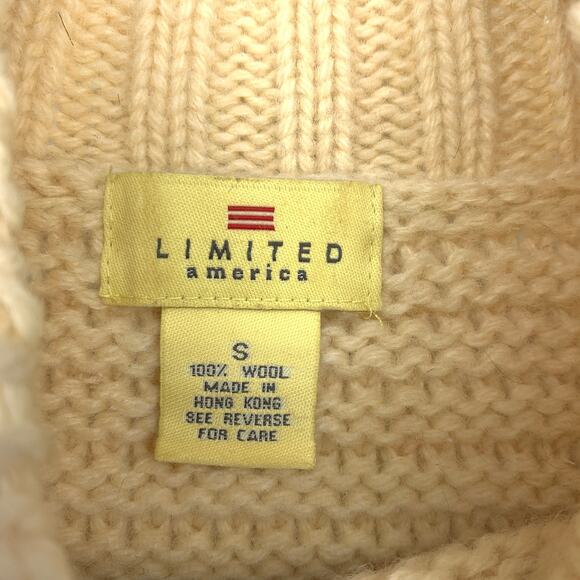 Vintage Limited Wool Pullover Sweater Womens Sz Small Fair Isle Print Mock Neck - Picture 5 of 5